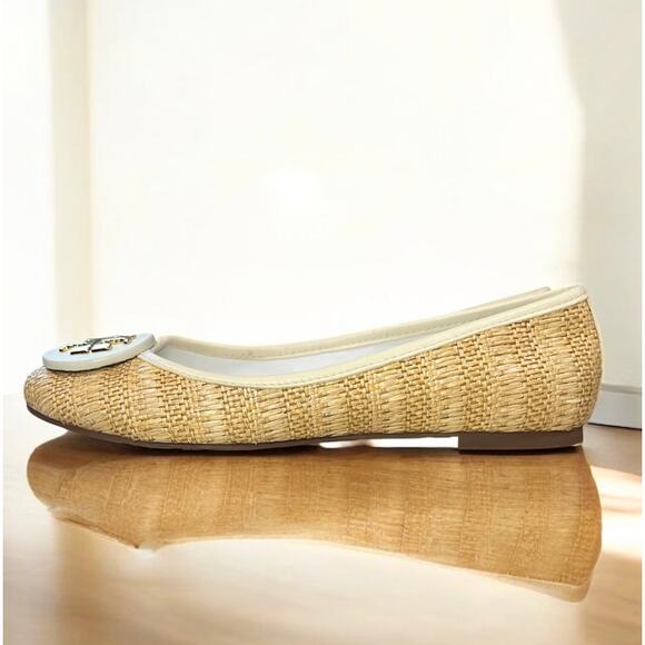 Tory Burch Reva Raffia Straw Ballet Flats – Size 7 M - Picture 1 of 7